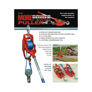 MorePower Puller Hand Winch 5/16" Cable